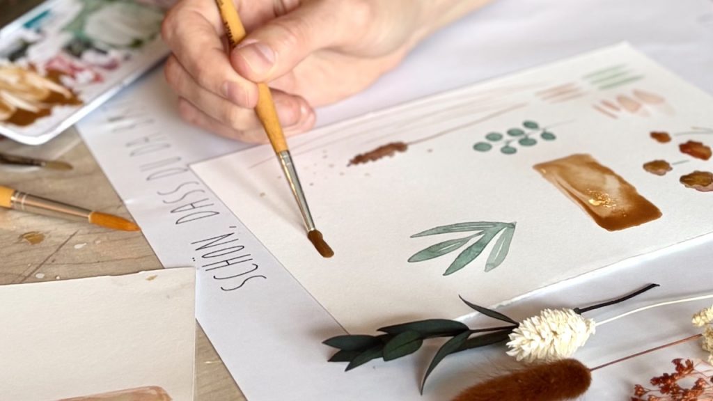 Florales Aquarell in Köln malen lernen im Workshop