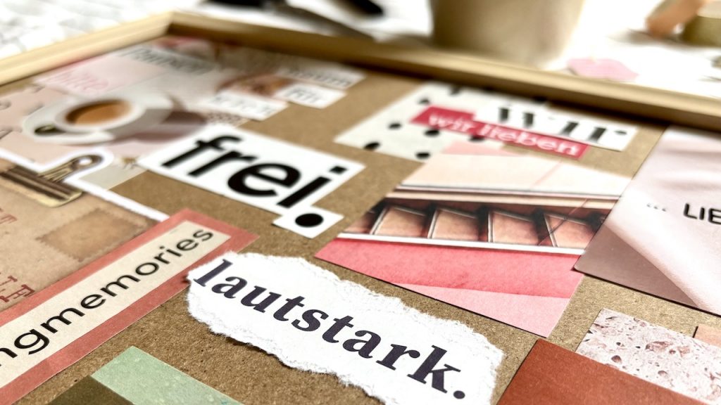 Vision Board basteln im Workshop für das nächste neue Jahr