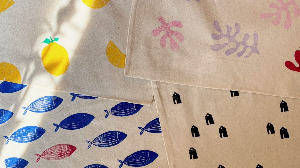 Muster und Beispiele für den Textildruck Workshop in Köln