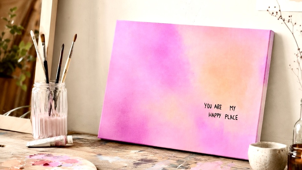 Gradient Art Leinwand modern im Workshop mit Acryl gemalt