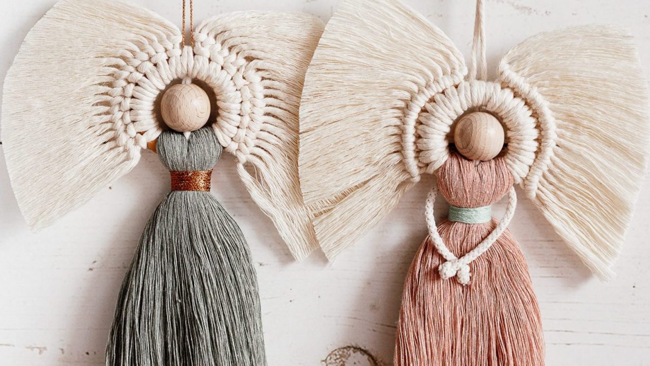 Beispiele für Engel als Ergebnis aus unserem Makramee Workshop in Köln